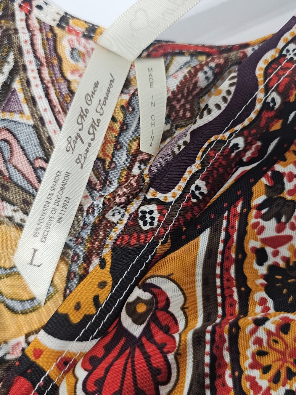 Cristinalove Women's Paisley Kimono Dress Size L Boho Chic V-Neck Elastic Waist - Picture 9 of 12